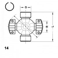 Type 14 - 2 Wing & 2 Ext Snap Ring