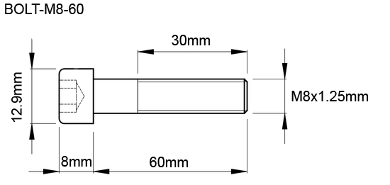 erección declarar cable 60mm Driveshaft CV Joint Bolt M8x1.25